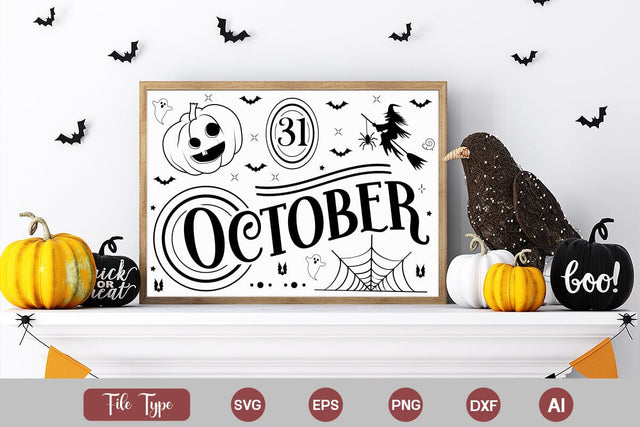 31 October Halloween SVG SVGs,Quotes and Sayings,Food & Drink,On Sale, Print & Cut SVG DesignPlante 503 