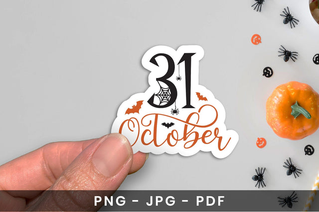 31 October PNG, Halloween Printable Stickers Sublimation CraftLabSVG 