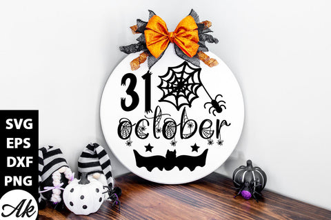 31 October Round Sign SVG akazaddesign 