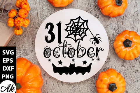 31 October Round Sign SVG akazaddesign 