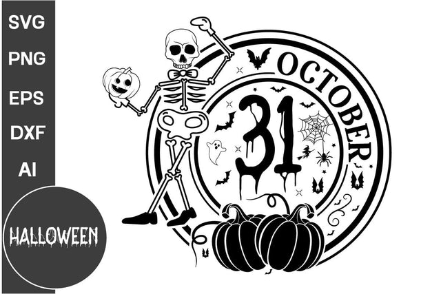 31 October Round Signs Svg Cut File, Farmhouse Halloween SVG design, Halloween SVG design SVG DesignPlante 503 