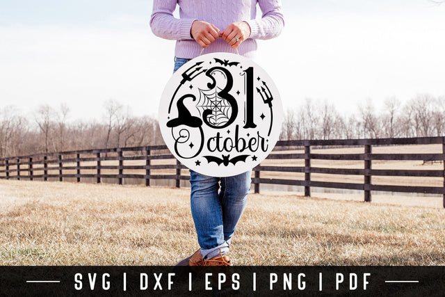 31 October SVG, Halloween Round Sign SVG SVG CraftLabSVG 