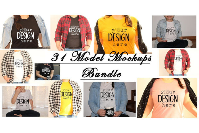 31 Real Model Mockups Bundle, Woman Mens and Kids Mock Ups Bundle, Real T-shirts Mockups Bundle,On sale,,Model Mockups Bundle, Jpg image Mock Up Photo ArtStudio 