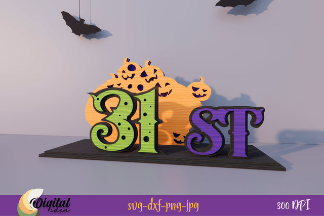 31st | Layered Halloween Letter Stand 3D Design | Lettering SVG | Laser Cut SVG Evgenyia Guschina 