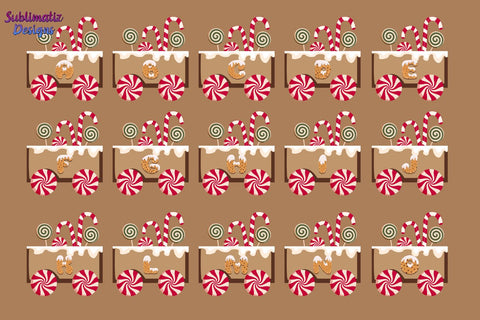 33 Clipart Gingerbread Christmas Train Bundle – Alphabet Sublimation Sublimatiz Designs 