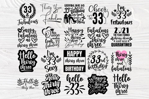 33rd Birthday SVG Bundle, Birthday Shirt Designs SVG TonisArtStudio 