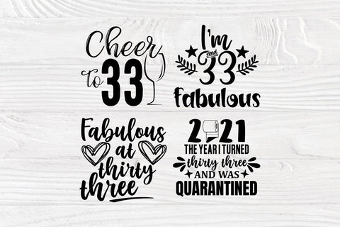 33rd Birthday SVG Bundle, Birthday Shirt Designs SVG TonisArtStudio 