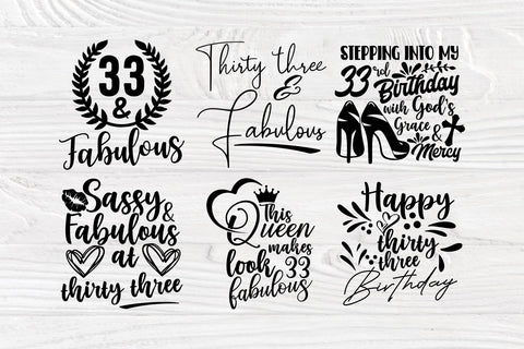 33rd Birthday SVG Bundle, Birthday Shirt Designs SVG TonisArtStudio 