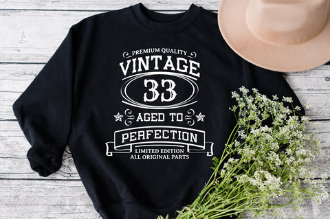 33th Birthday SVG, Vintage Birthday, limited edition svg, funny birthday SVG, Original Parts, Cut File, Instant Download SVG Fauz 
