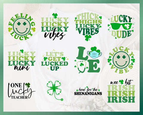 34 DESIGNS Lucky svg, St Patricks Svg Bundle, Saint Patricks Day Svg, Lucky Svg, Irish svg, Shamrock svg, Clover svg Files for Cricut, png SVG Fauz 