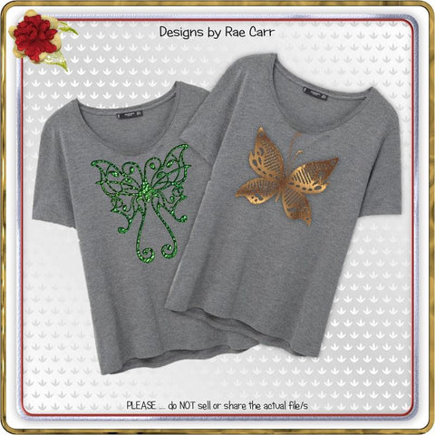 354 Three Butterfly Greeting Card Toppers with Mats SVG Designs by Rae 