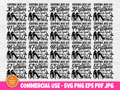 36th to 55th Birthday Girl SVG, High Heel Svg SVG TonisArtStudio 