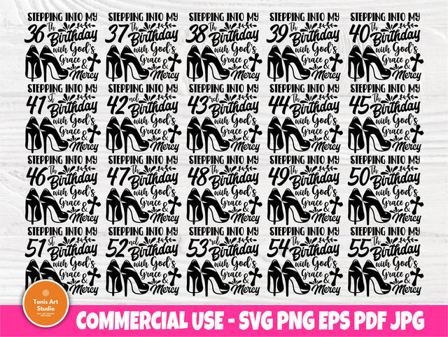 36th to 55th Birthday Girl SVG, High Heel Svg SVG TonisArtStudio 