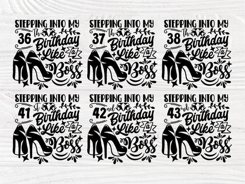 36th to 55th Birthday Like a Boss SVG, High Heels SVG TonisArtStudio 