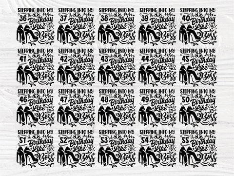 36th to 55th Birthday Like a Boss SVG, High Heels SVG TonisArtStudio 