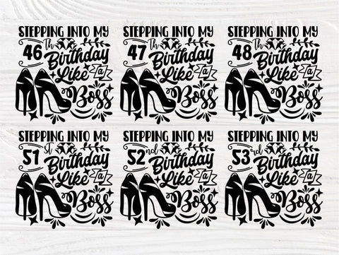 36th to 55th Birthday Like a Boss SVG, High Heels SVG TonisArtStudio 