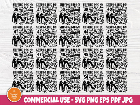 36th to 55th Birthday Like a Boss SVG, High Heels SVG TonisArtStudio 