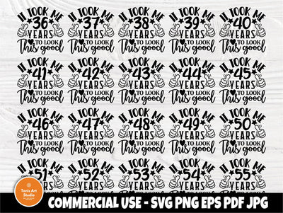 36th to 55th Birthday SVG Bundle, Shirt Designs SVG TonisArtStudio 