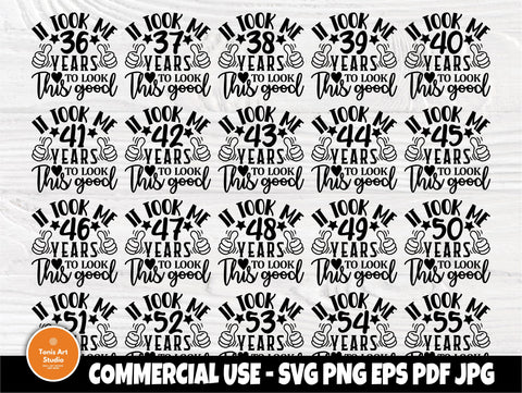 36th to 55th Birthday SVG Bundle, Shirt Designs SVG TonisArtStudio 