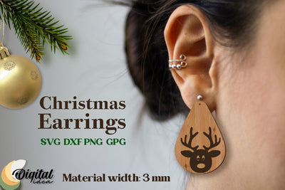 3D Accessories. Christmas Earrings Laser. Laser Cut Earrings Christmas SVG Evgenyia Guschina 