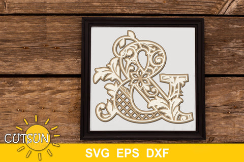 3D Alphabet Layered Mandala & - 3 layers cut file 3D Paper CutsunSVG 