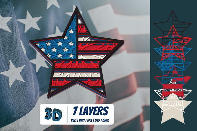 3D American Star SVG SVG SvgOcean 