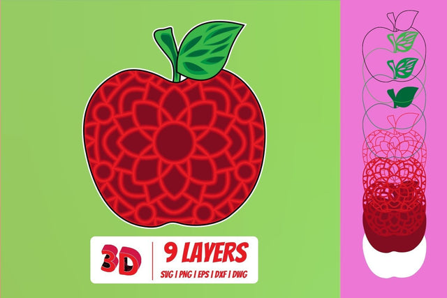 3D Apple SVG Cut File SVG SvgOcean 