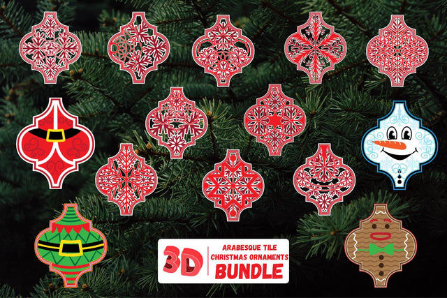 3D Arabesque Tile Christmas Ornaments SVG Bundle SVG SvgOcean 