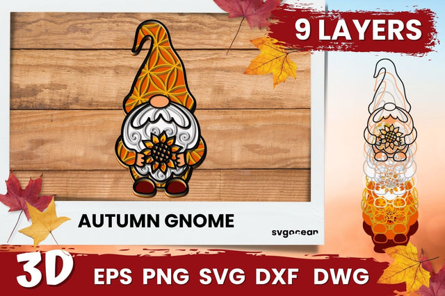 3D Autumn Gnome Svg SVG SvgOcean 