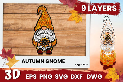 3D Autumn Gnome Svg SVG SvgOcean 