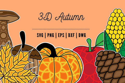 3D Autumn SVG Bundle SVG SvgOcean 
