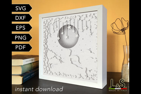 3D Baby Light Box Template | Layered Shadow Box Svg 3D Paper Lights & Silhouettes 