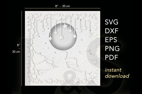 3D Baby Light Box Template | Layered Shadow Box Svg 3D Paper Lights & Silhouettes 