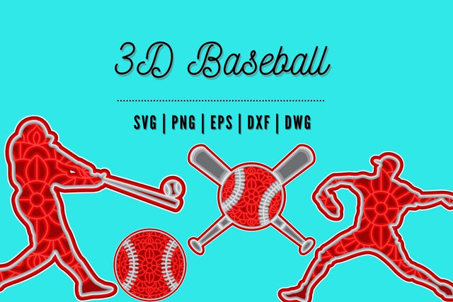 3D Baseball SVG Bundle SVG SvgOcean 