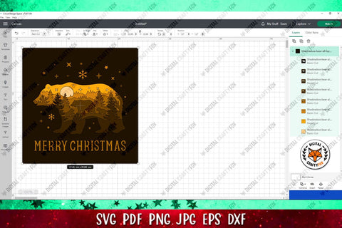 3D Bear Layered Shadow Box | Christmas Light Box SVG SVG Digital Craftyfox 