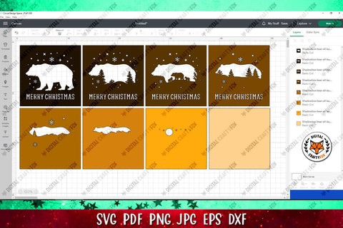 3D Bear Layered Shadow Box | Christmas Light Box SVG SVG Digital Craftyfox 