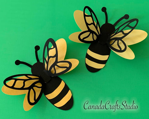 3D Bee and Sunflower SVG CanadaCraftsStudio 