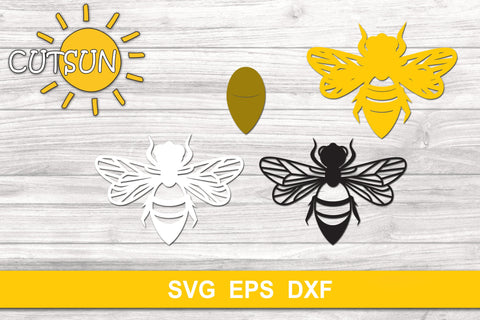 3D Bee & Honeycomb Layered SVG 3D Paper CutsunSVG 