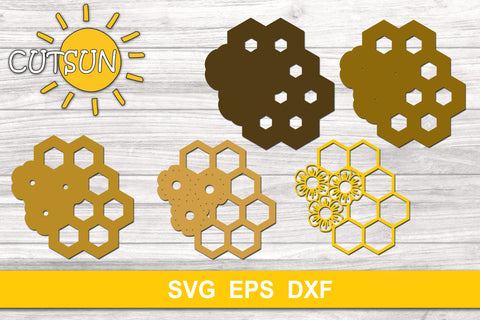 3D Bee & Honeycomb Layered SVG 3D Paper CutsunSVG 