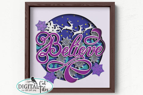 3D Believe Santa shadow box svg SVG kartcreationii 