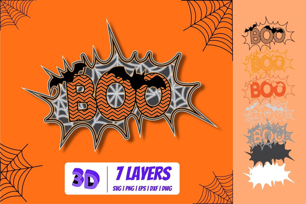 3D Boo SVG Cut File - So Fontsy