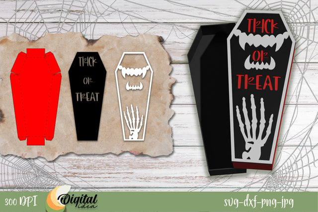 3D Boxes coffins Halloween SVG. Halloween design SVG. 3D Paper Evgenyia Guschina 