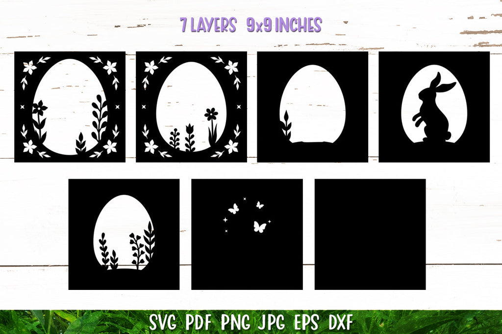 3D Bunny SVG | Easter Bunny Paper Cut SVG | Light Box - So Fontsy