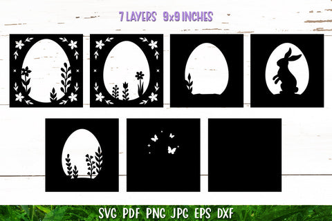 3D Bunny SVG|3D Easter|Easter Bunny Paper Cut SVG|Light Box SVG goodfox86 