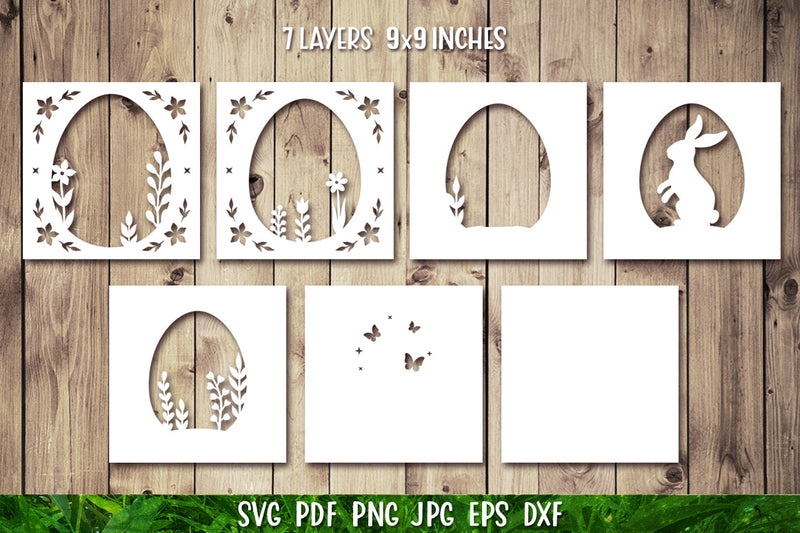 3D Bunny SVG | Easter Bunny Paper Cut SVG | Light Box - So Fontsy