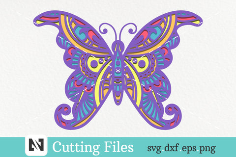 3D Butterfly Mandala Svg, 3D Layered Butterfly Mandala Svg SVG Pinoyart Kreatib 
