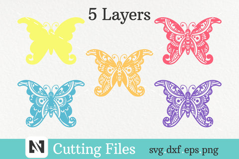 3D Butterfly Mandala Svg, 3D Layered Butterfly Mandala Svg SVG Pinoyart Kreatib 