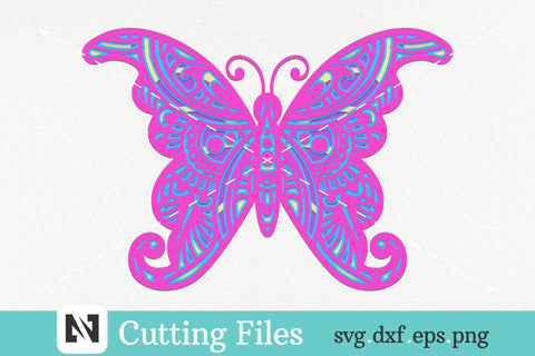 3D Butterfly Mandala Svg, 3D Layered Butterfly Svg, Mandala Svg SVG Pinoyart Kreatib 