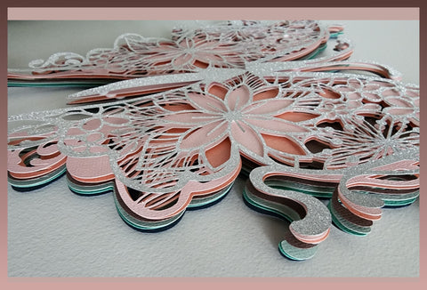 3D Butterfly Mandala SVG | Paper cut and laser ready files SVG Harbor Grace Designs 