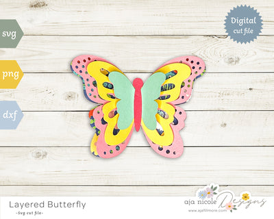3d Butterfly SVG Aja Nicole Designs 
